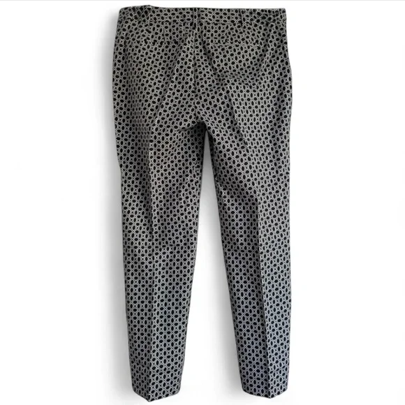 NWT Talbots Hampshire Ankle Pants Navy White Circle Geo Print Cotton Stretch 10 - Picture 7 of 9